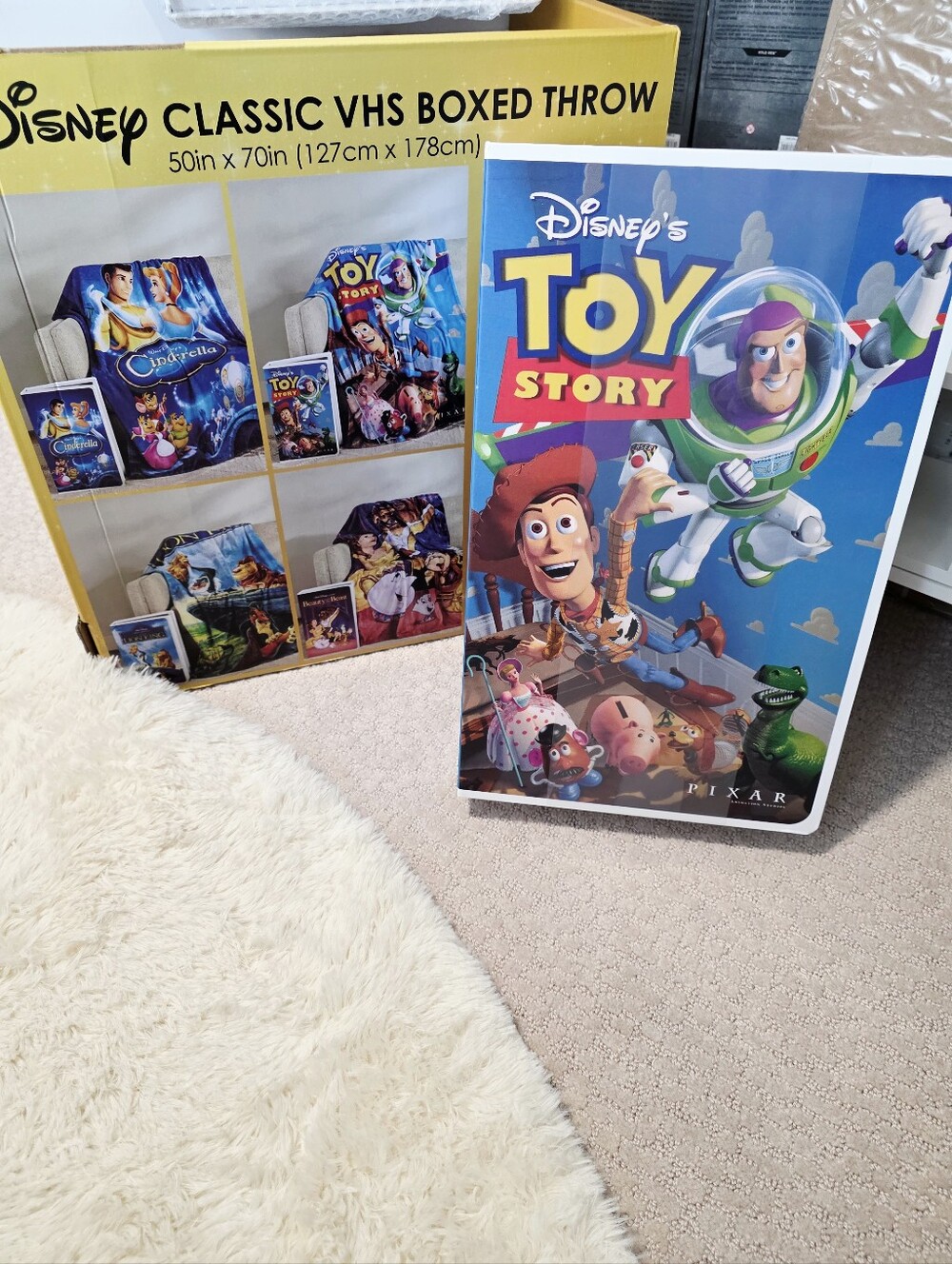 Disney Classic Toy Story VHS Boxed Silk Touch Throw, 50" x 70" Buzz Woody